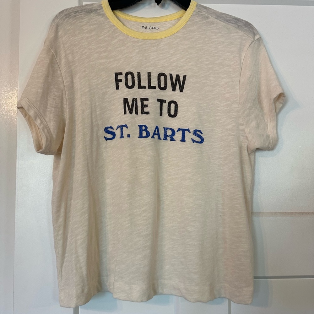 Pilcro Yellow-Trimmed Tee